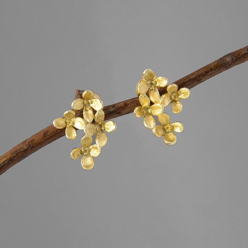 Osmanthus Bloom Stud Earrings – Sterling Silver / Gold Vermeil