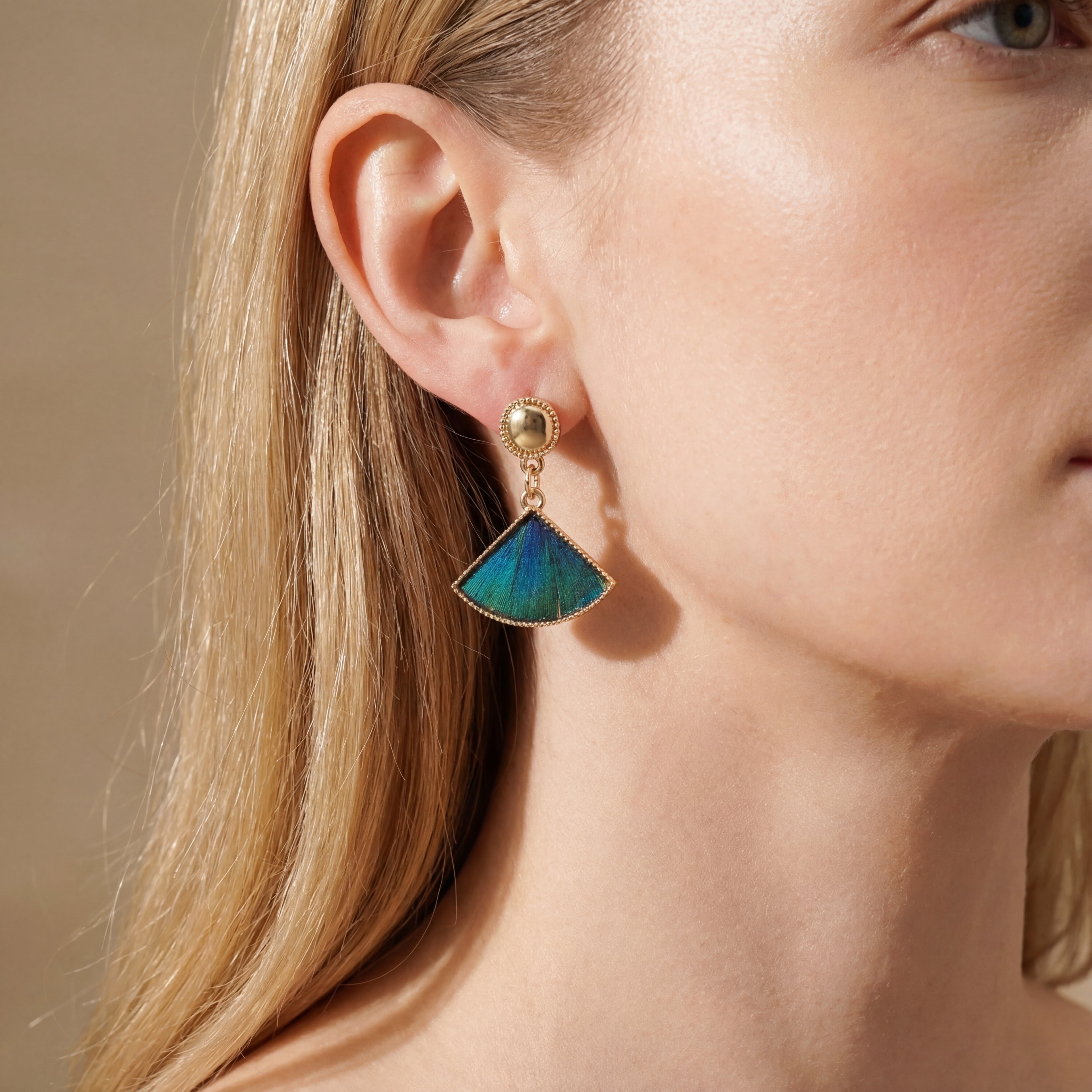 Dian Cui Stud Earrings – Fan Sterling Silver