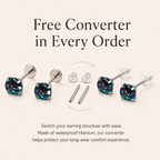 Lab-Grown Alexandrite Titanium Flat Back Earrings