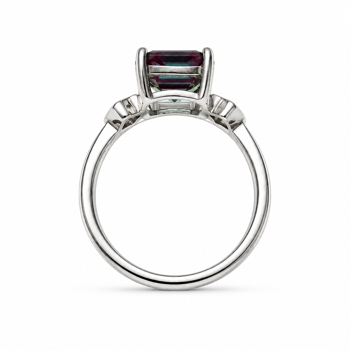 Gatehouse Lab-Grown Alexandrite Ring upright view