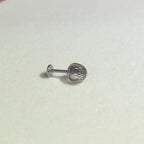 Titanium Gradient Green Crystal Globe Flat Back Stud Earrings
