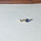 Titanium Sapphire Blue Crystal Globe Flat Back Stud Earrings