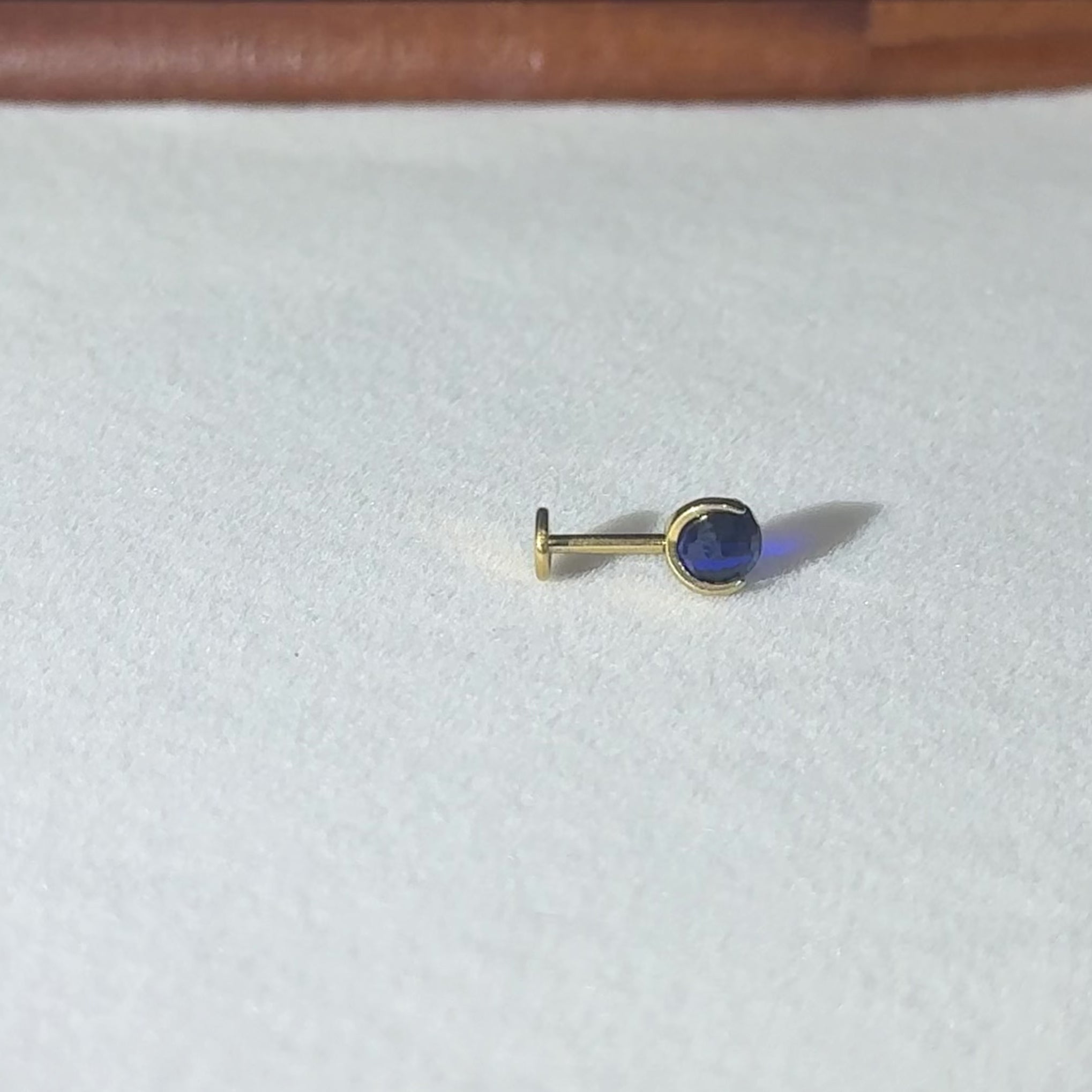 Titanium Sapphire Blue Crystal Globe Flat Back Stud Earrings
