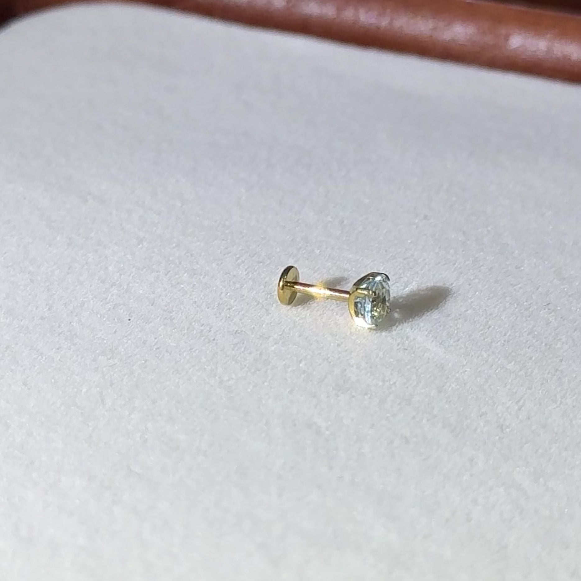 Titanium Blue Topaz Flat Back Stud Earrings