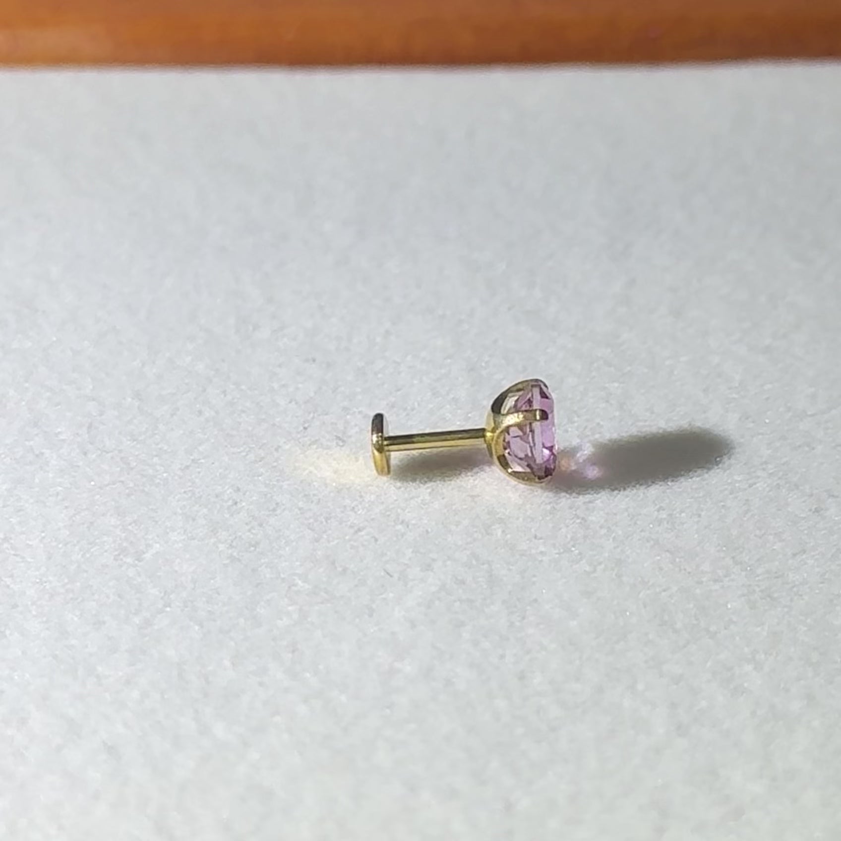 Titanium Pink Topaz Flat Back Stud Earrings