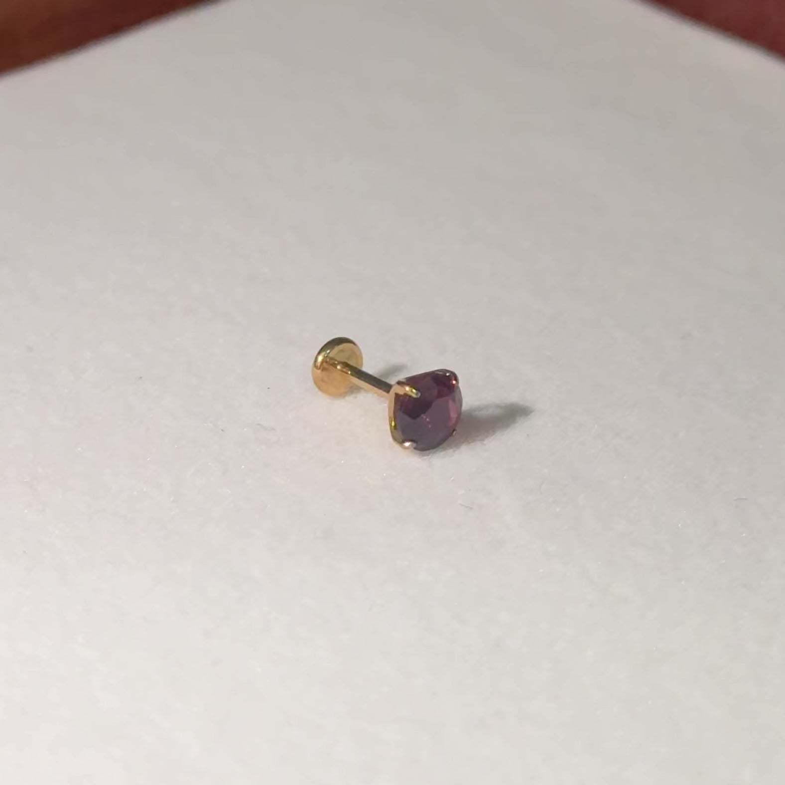 Titanium Garnet Flat Back Stud Earrings