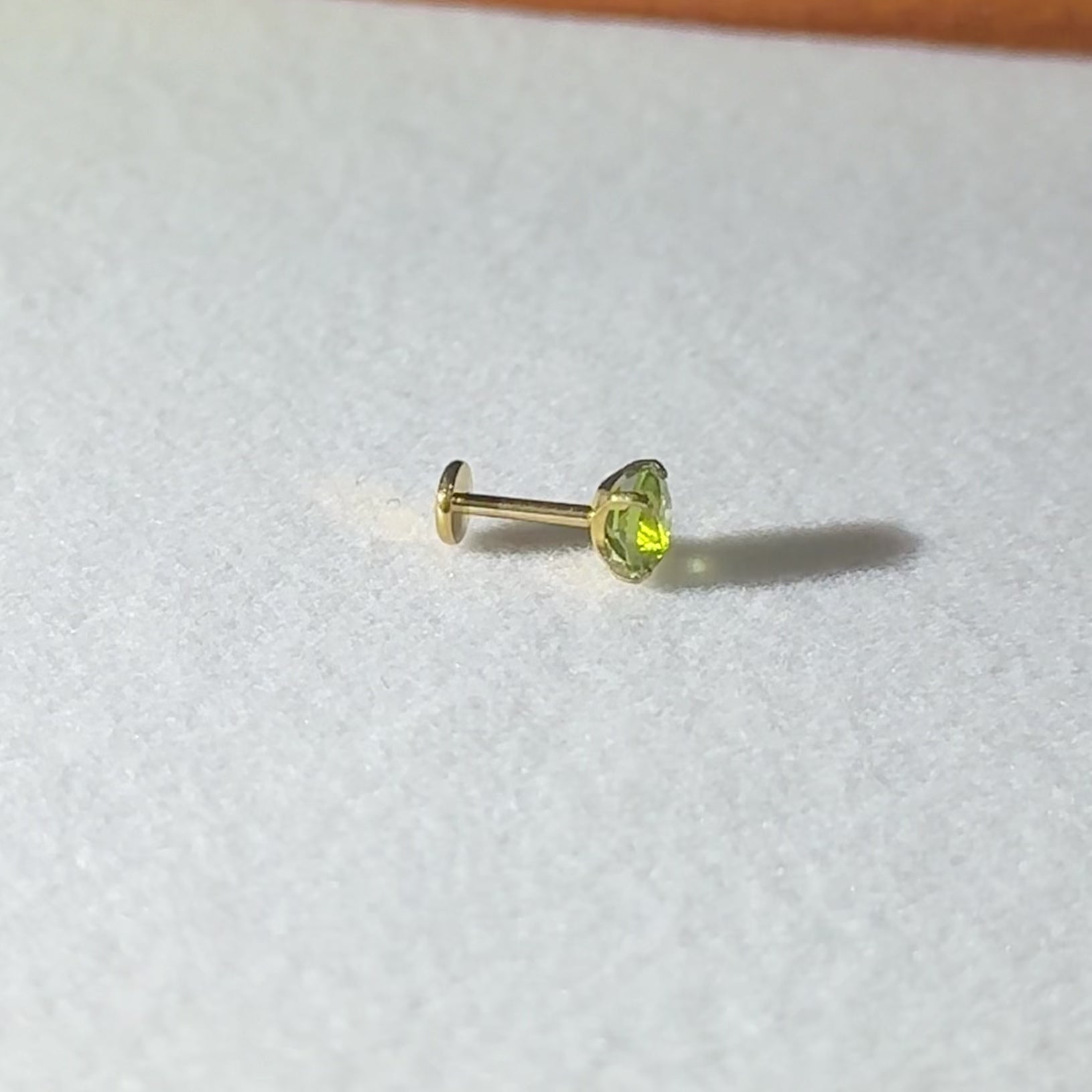 Titanium Peridot Flat Back Stud Earrings
