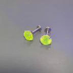 LuAG Fluorescent Titanium Flat Back Earrings