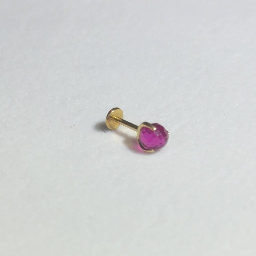 Titanium Rose Pink Crystal Globe Flat Back Stud Earrings