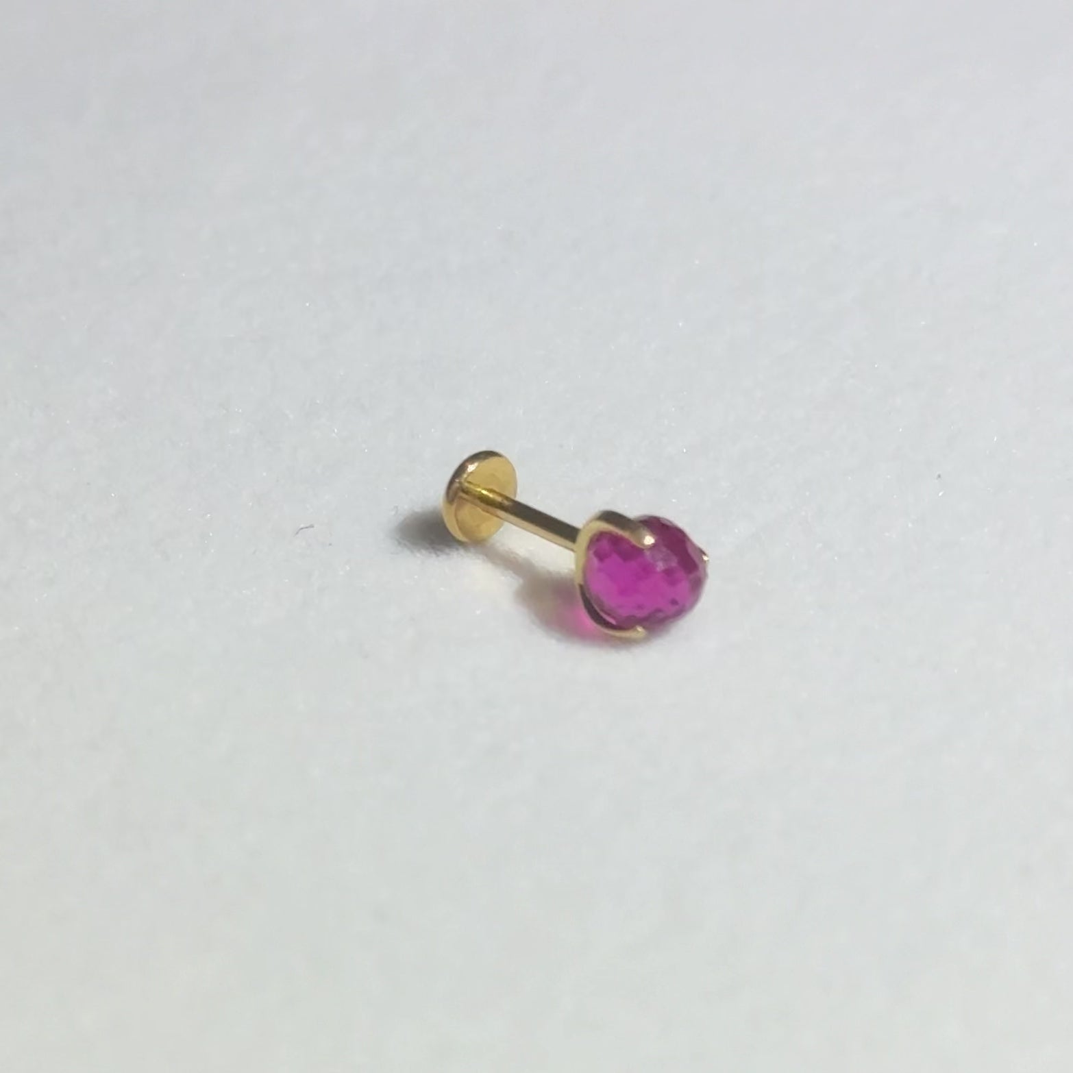 Titanium Rose Pink Crystal Globe Flat Back Stud Earrings