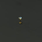 Titanium Moonstone Flat Back Stud Earrings