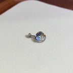 Titanium Gradient Red Crystal Globe Flat Back Stud Earrings