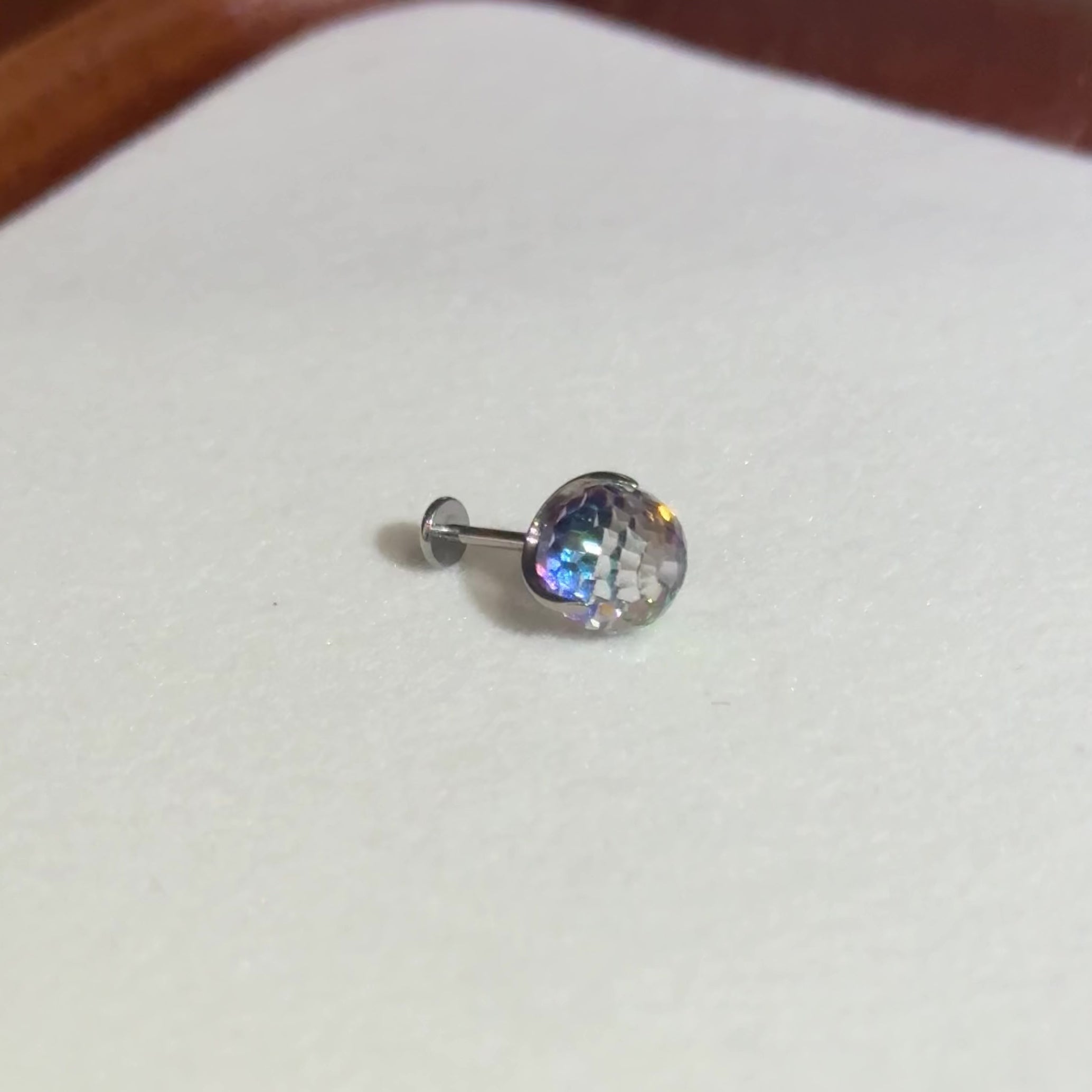 Titanium Gradient Red Crystal Globe Flat Back Stud Earrings