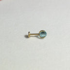 Titanium Light Blue Crystal Globe Flat Back Stud Earrings