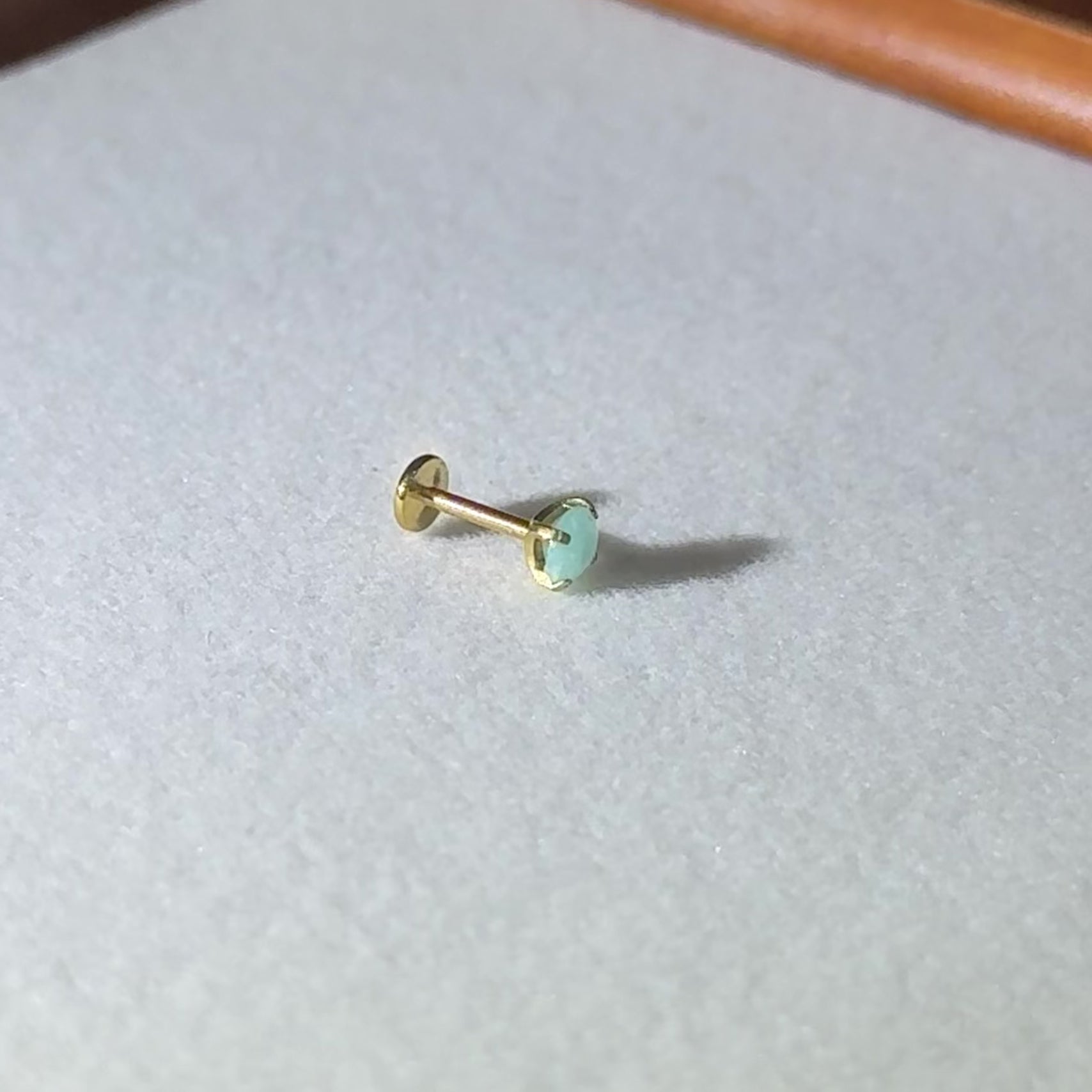 Titanium Amazonite Flat Back Stud Earrings