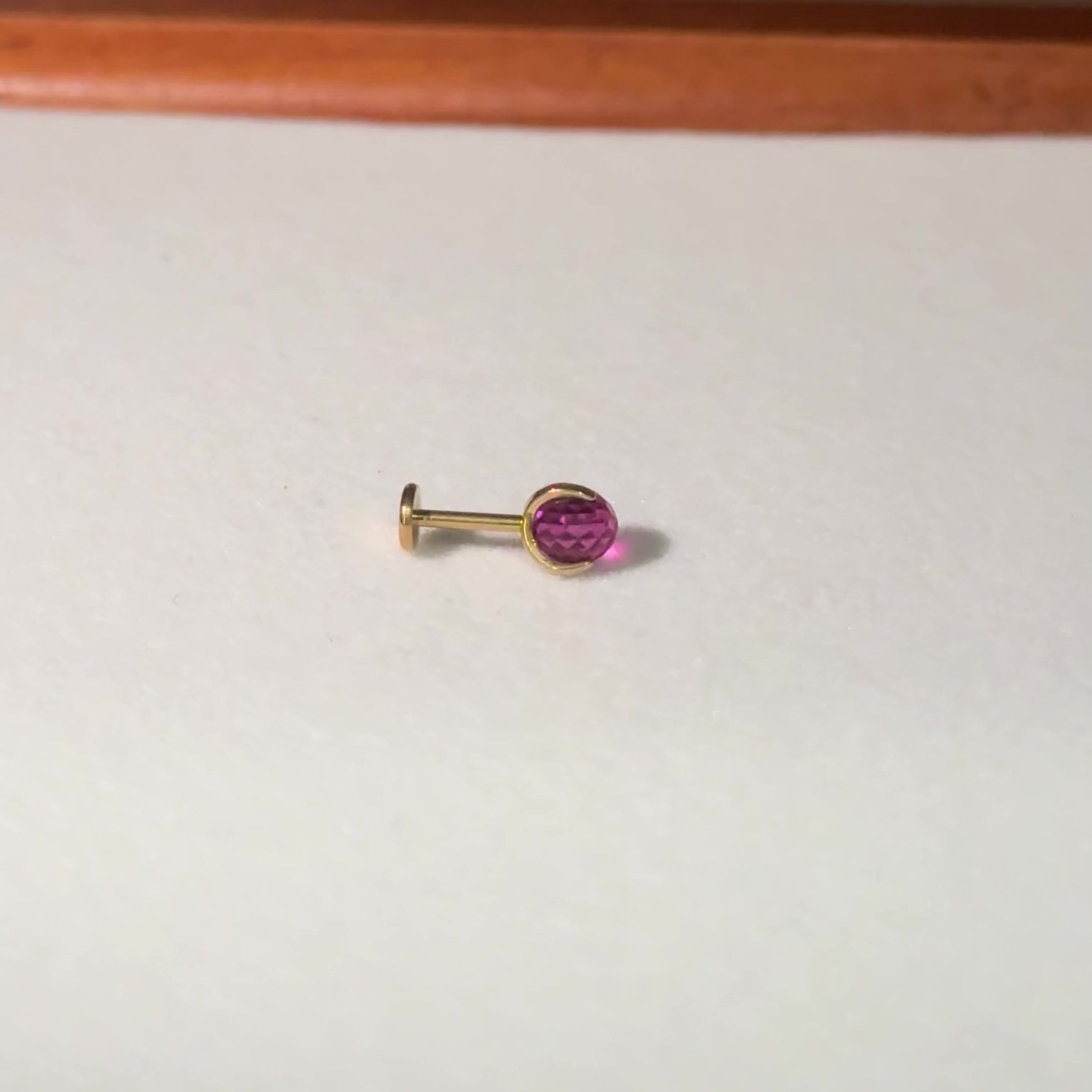 Titanium Rose Pink Crystal Globe Flat Back Stud Earrings