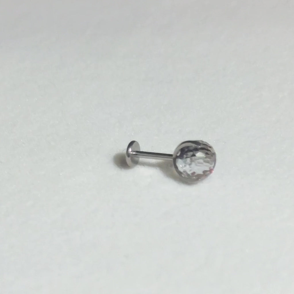 Titanium Gradient Purple Blue Crystal Globe Flat Back Stud Earrings