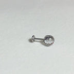 Titanium Gradient Purple Blue Crystal Globe Flat Back Stud Earrings