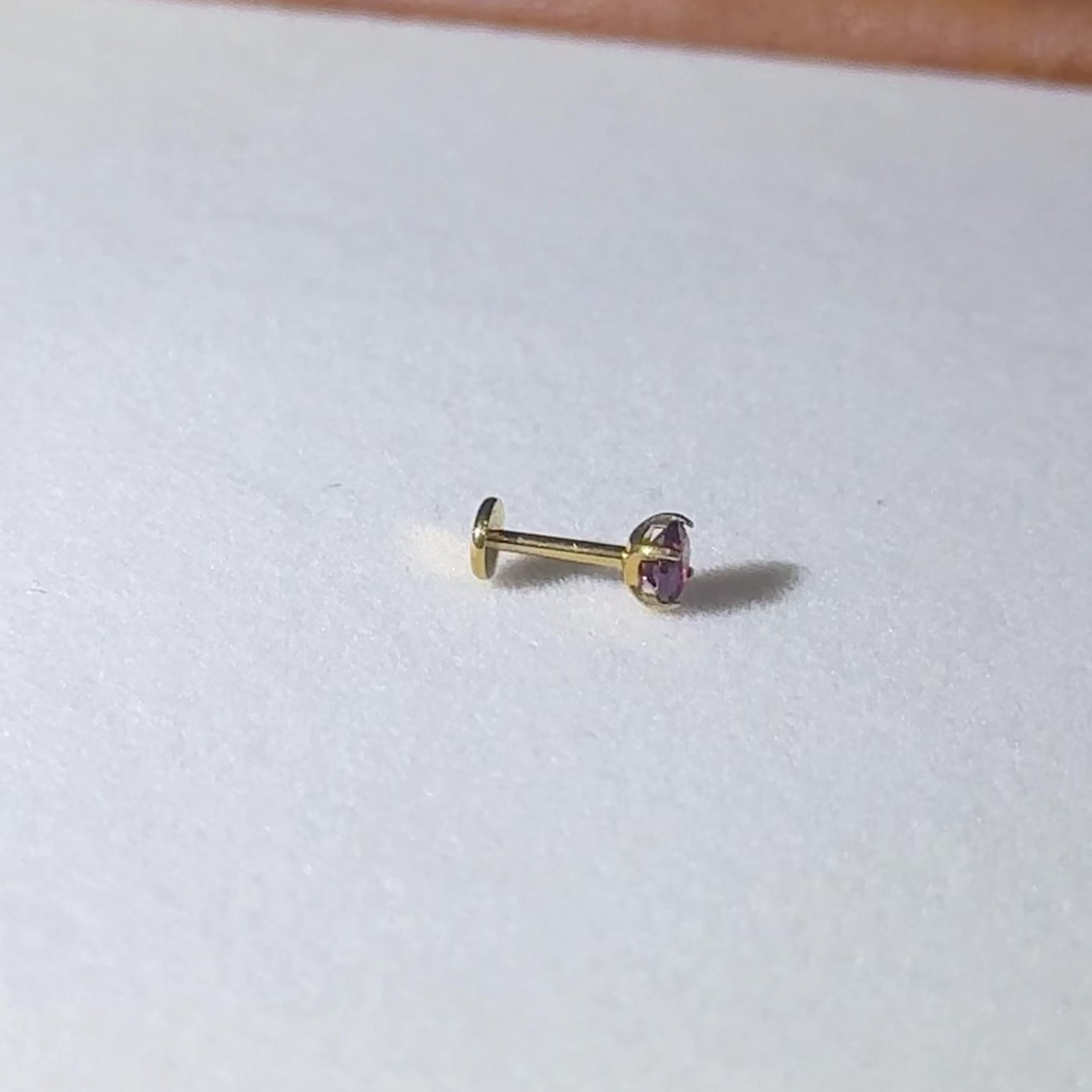 Titanium Purple Garnet Flat Back Stud Earrings