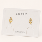Sterling Silver Paw Print Stud Earrings detail view