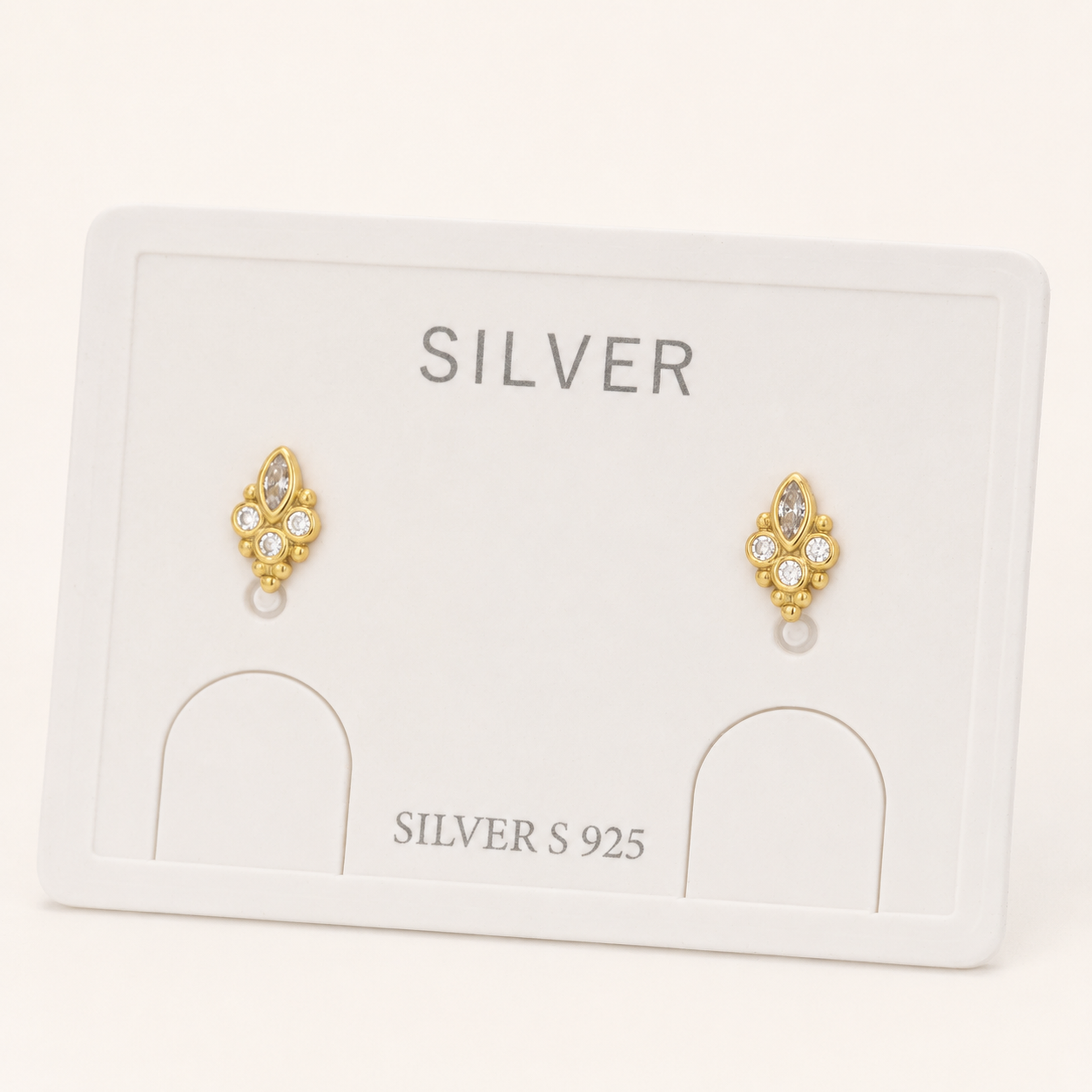 Sterling Silver Paw Print Stud Earrings detail view