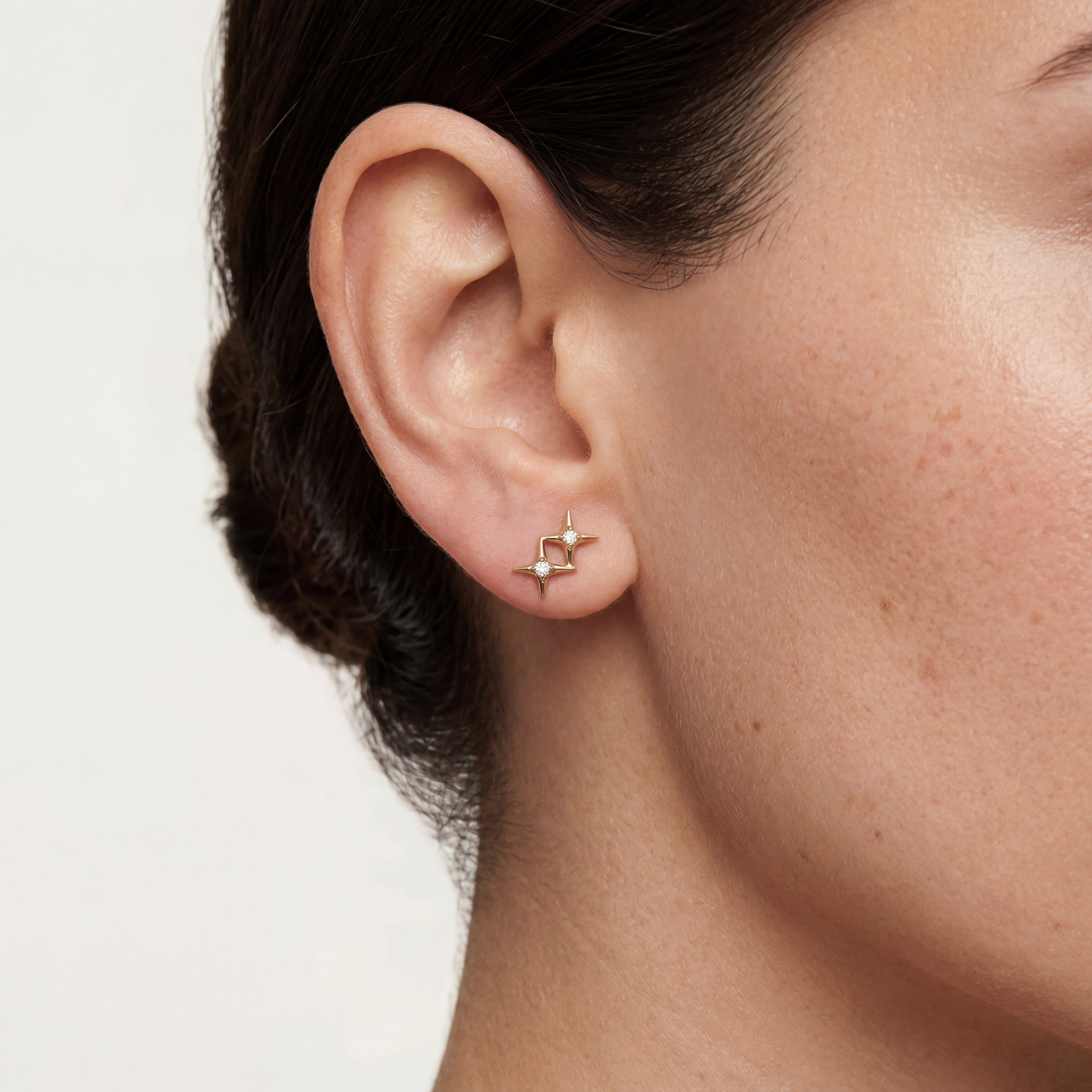 Twin Star Titanium Stud Earrings - image 2