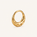 Bubble Texture Titanium Hoop Earrings - Gold