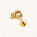 Opal Orbit Titanium Flat Back Earring - Gold