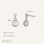 Sterling Silver Zirconia Tassel Stud Earrings - Platinum