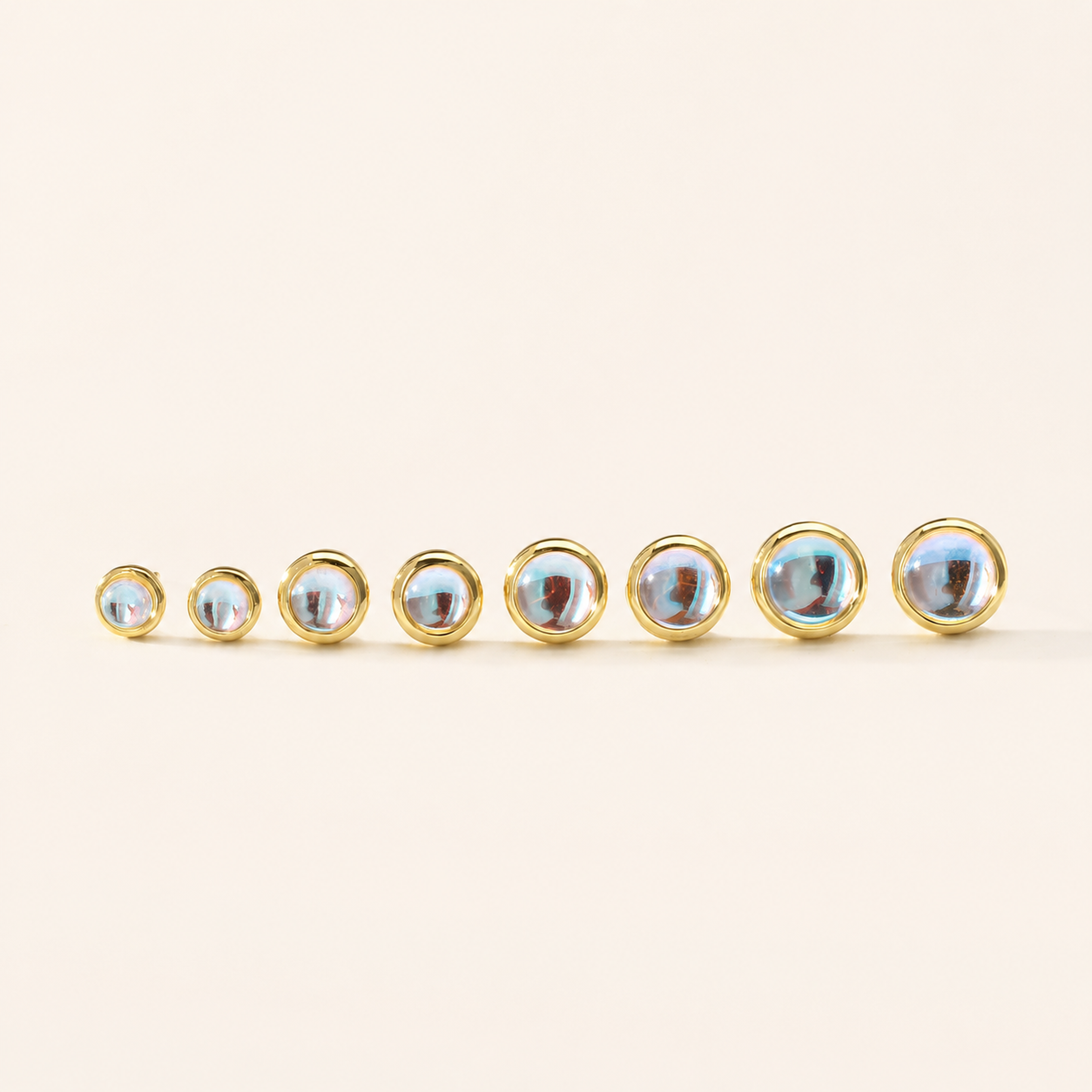 Sterling Silver Moonstone Stud Earrings detail