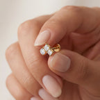 Crystal Heart Titanium Stud Earrings - image 4