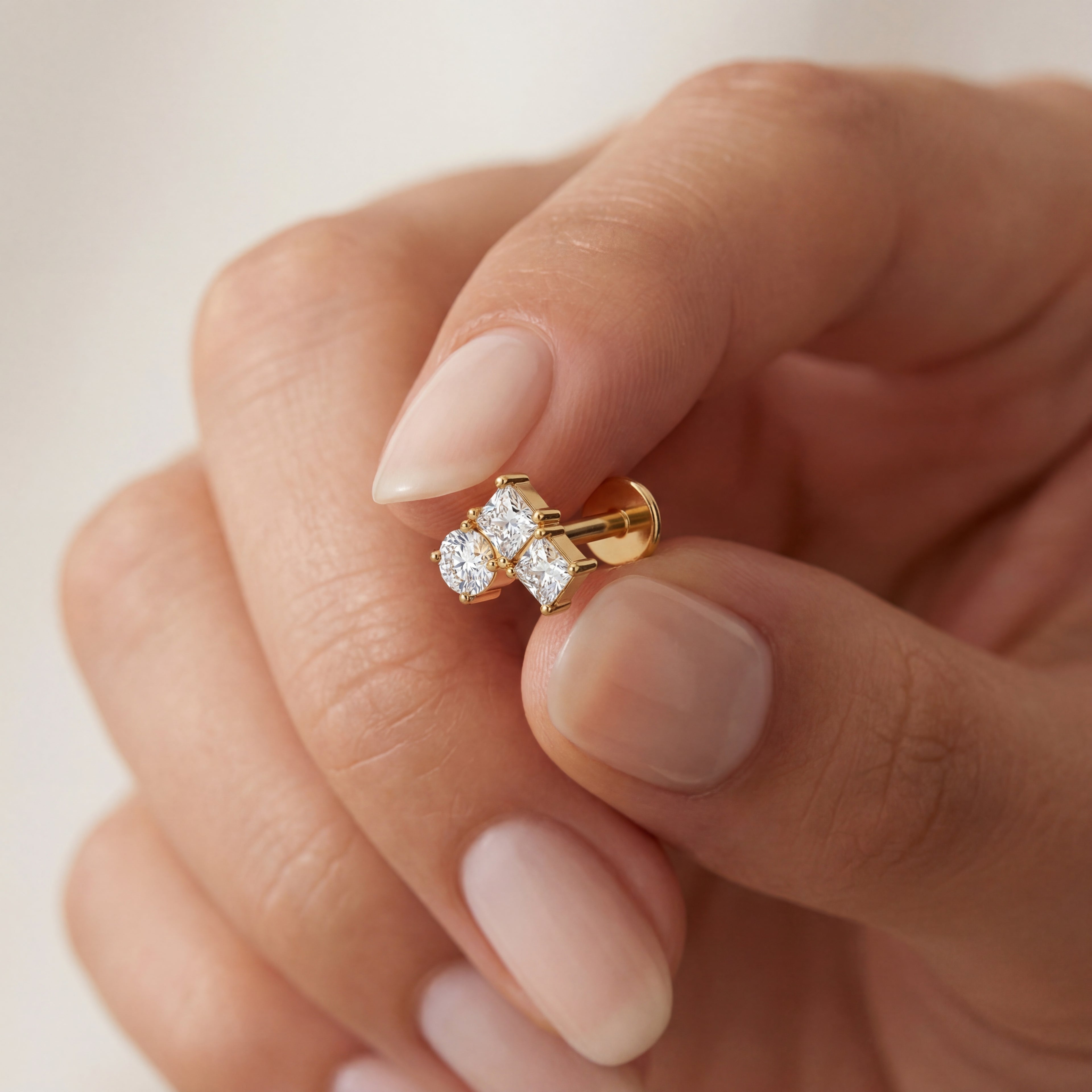 Crystal Heart Titanium Stud Earrings - image 4