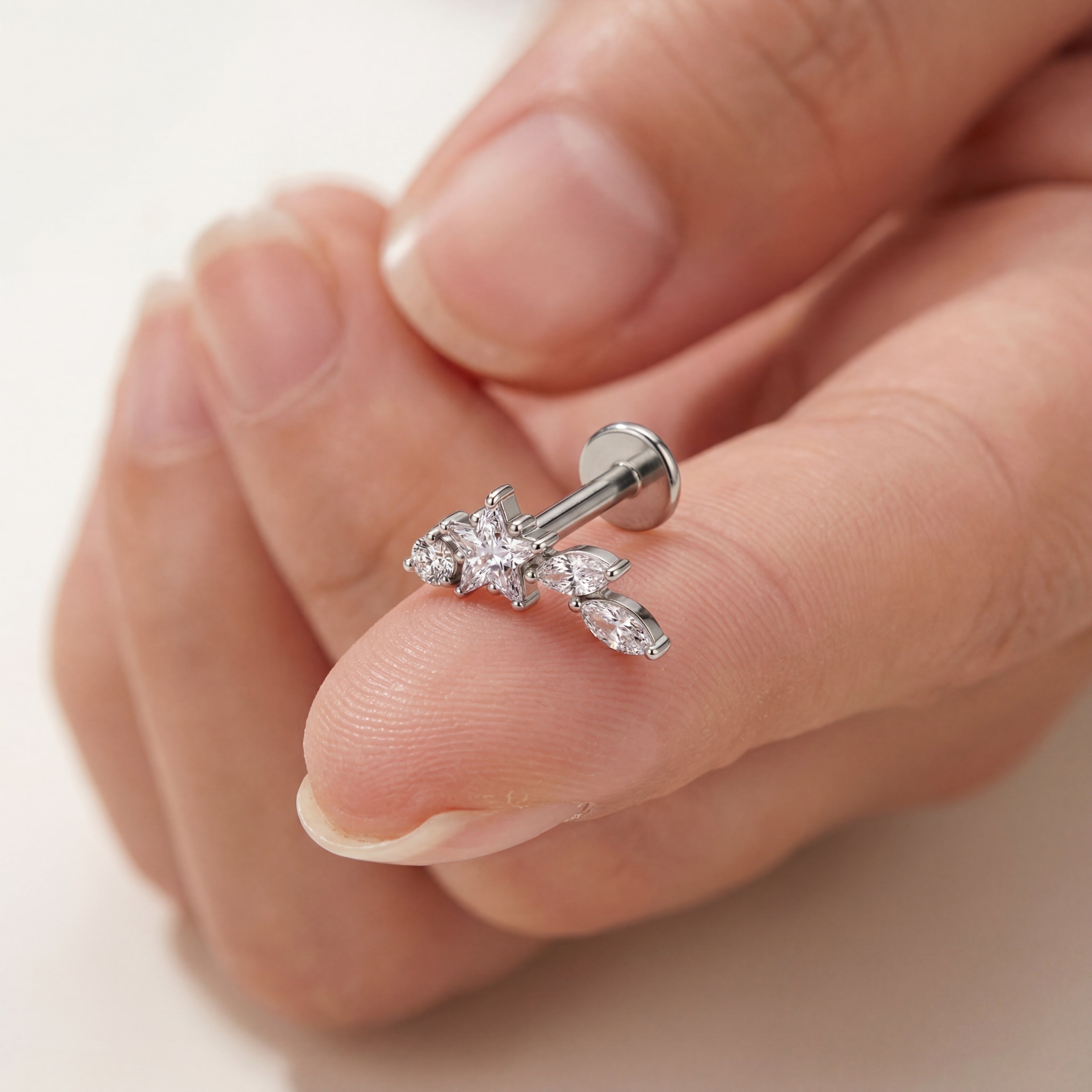 Marquise Star Titanium Stud Earrings - image 4