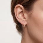 Pave Crystal Seamless Titanium Hoop Earrings - image 2