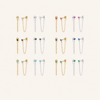 Sterling Silver Turquoise Chain Threader Earrings