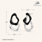 Sterling Silver Detachable Irregular Stud Earrings - Platinum