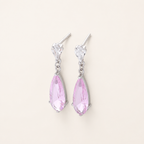 Sterling Silver Zirconia Teardrop Stud Earrings detail view