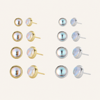Sterling Silver Moonstone Stud Earrings