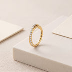 Slim Pave Titanium Hoop Earrings - image 5