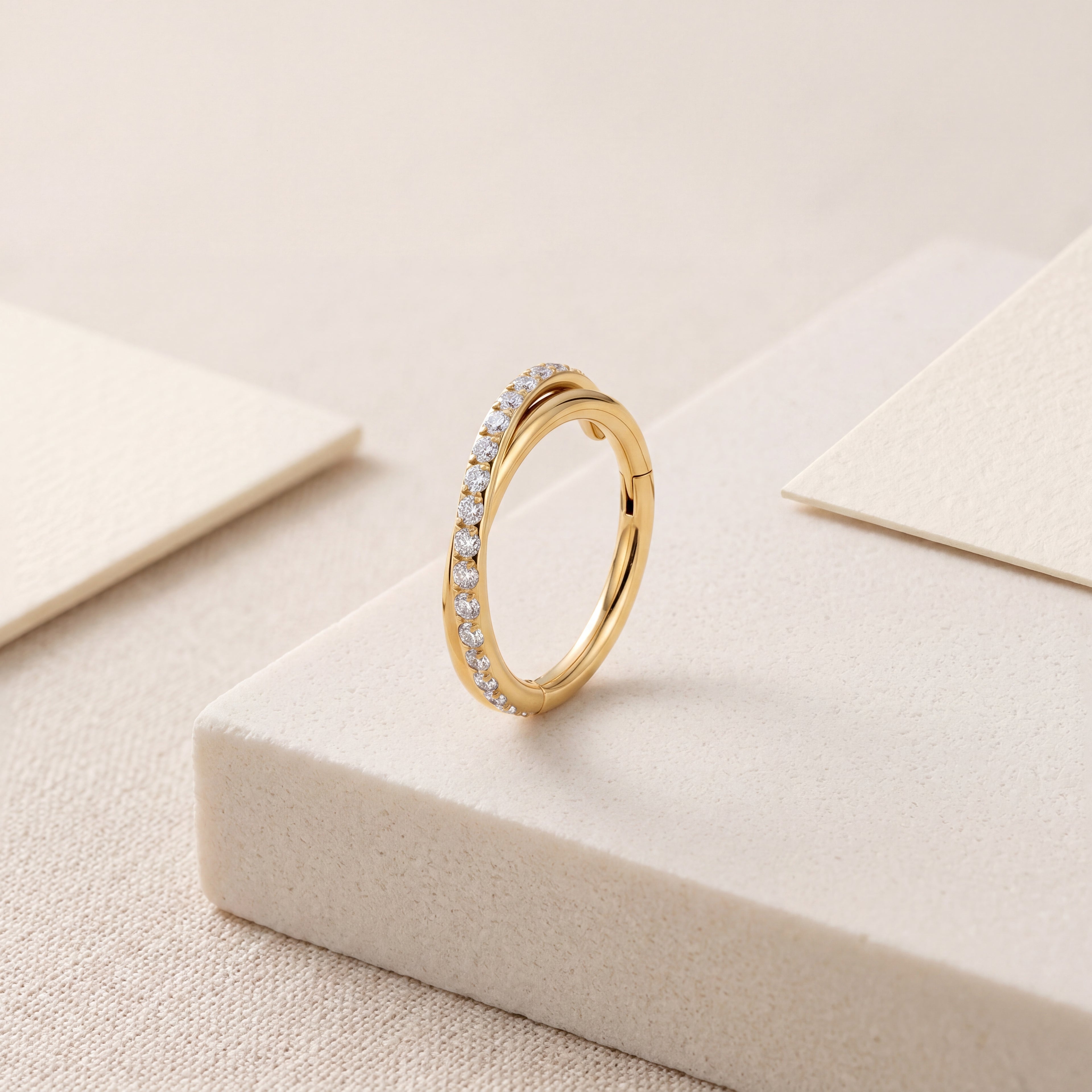 Slim Pave Titanium Hoop Earrings - image 5