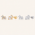 Sterling Silver Zirconia Teardrop Flat Back Earrings