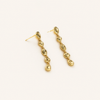 Sterling Silver Hammered Bead Drop Stud Earrings detail