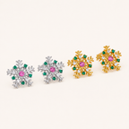 Sterling Silver Christmas Snowflake Stud Earrings detail view