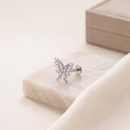 Open Butterfly Crystal Titanium Flat Back Earring - image 5