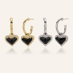 Sterling Silver Zirconia Heart Stud Earrings