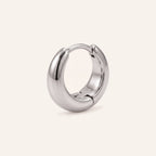 Rounded Titanium Huggie Hoop Earrings - Silver