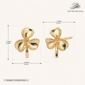 Sterling Silver Three-Leaf Clover Stud Earrings - Gold