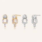 Sterling Silver Dainty Zirconia Stud Earrings