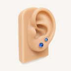 Titanium Gradient Purple Blue Crystal Flat Back Stud Earrings