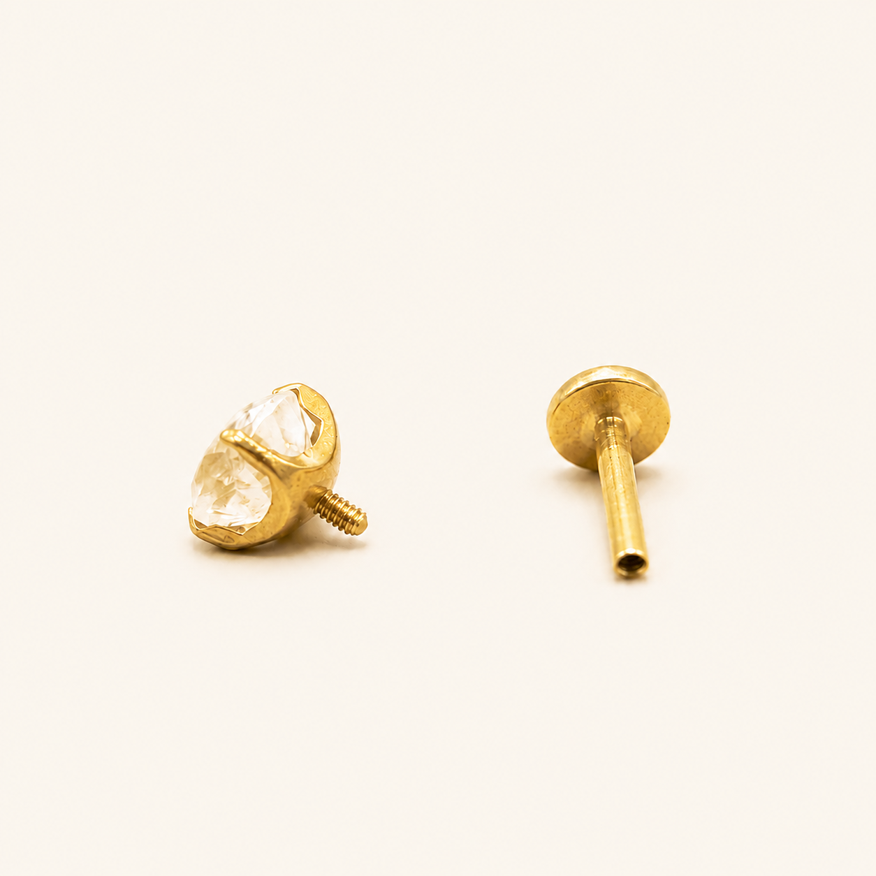 Titanium Rose Quartz Flat Back Stud Earrings